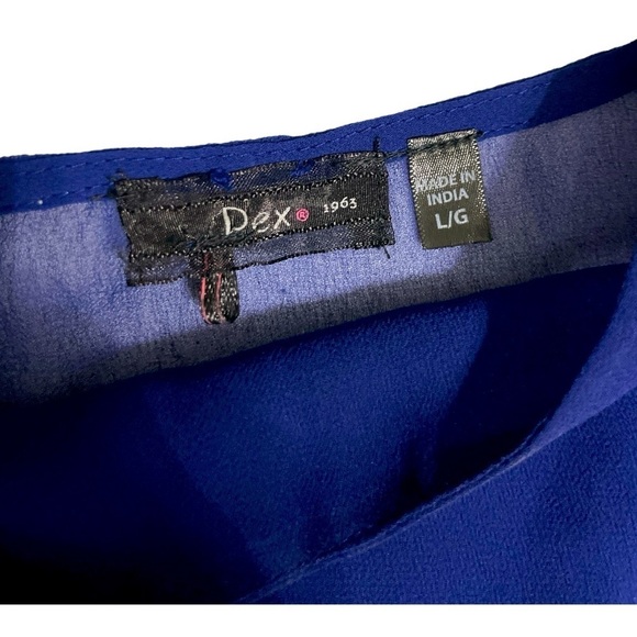 Dex 1965 Blue layer, ruffle blouse size L - Picture 8 of 10